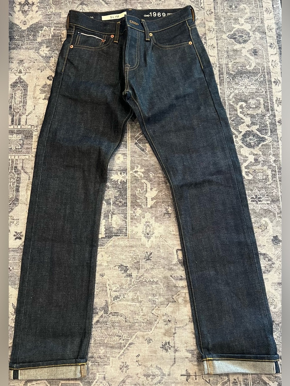 GAP Japanese Savage Slim Jeans in Dark Indigo Blue